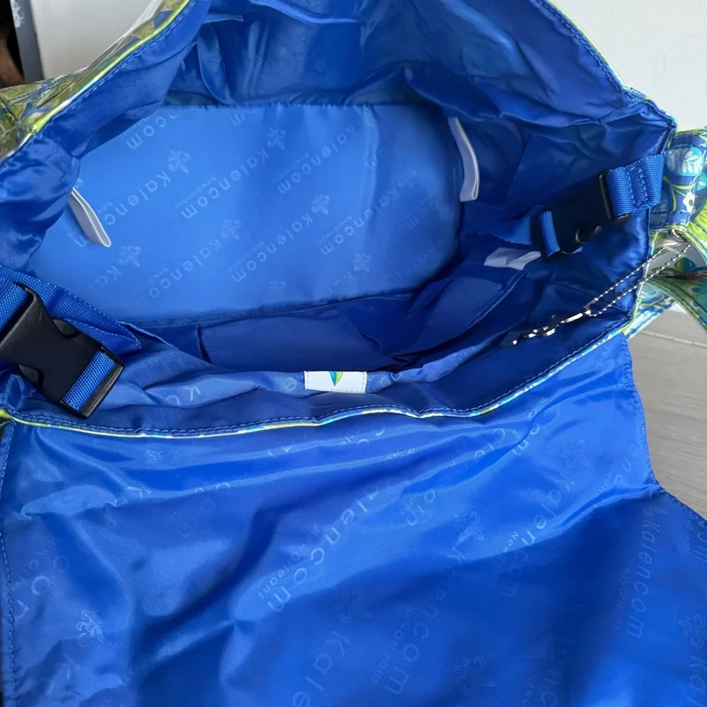 Kalencom New Orleans Paisley Diaper Bag NEW Laminated Fabric Tote Blue‎ Green